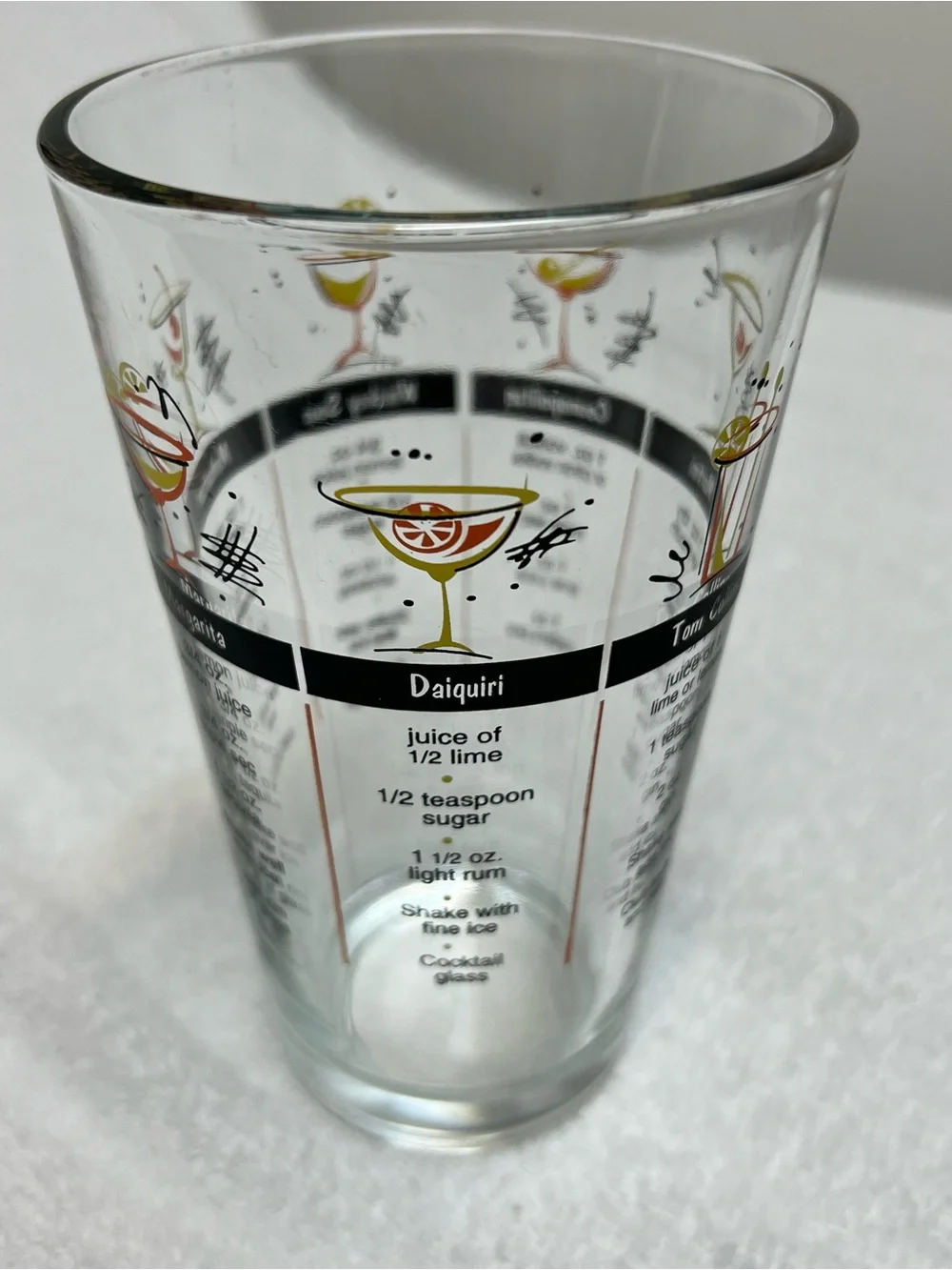Vintage Barware Drink Recipe Glass Bar Addition Unbranded